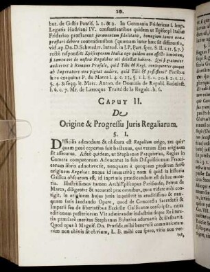 Caput II. De Origine & Progressu Juris Regaliarum.