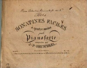 Trois sonatines faciles à quatre mains pour le pianoforte
