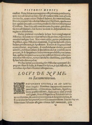 Locus De Numero Sacramentorum.