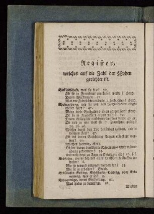 Register, welches auf die Zahl der §§phen gerichtet ist.