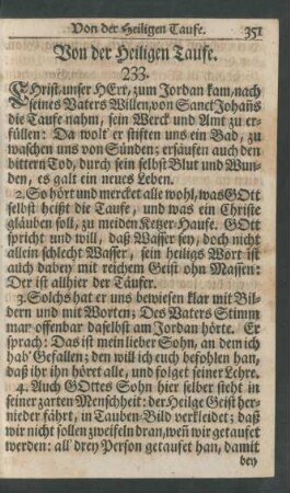 Von der Heiligen Taufe