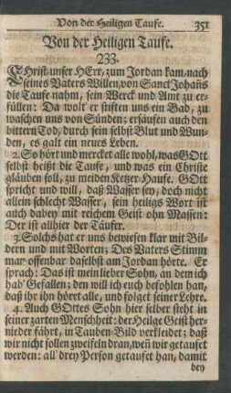 Von der Heiligen Taufe