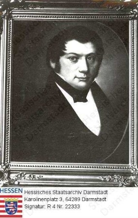 Maschmann, Johann Philipp (1803-1872) / Porträt in Medaillon, Brustbild, mit Rahmen