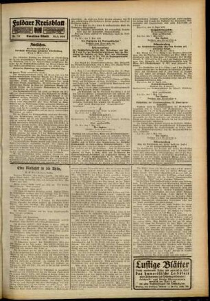 Zweite Ausgabe vom Samstag, den 18. Mai 1918.