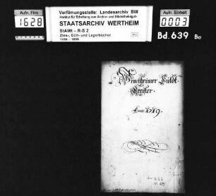 Wenkheimer Gültregister (mit Namensregister)