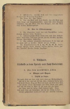 A. Aus dem menschlichen Leben