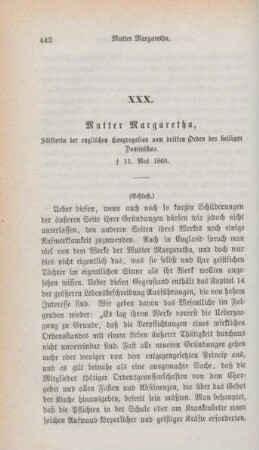 442-458 Mutter Margaretha, Stifterin der englischen Congregation vom dritten Orden des h. Dominikus