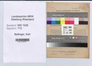 Entnazifizierung Karl Bellinger , geb. 10.03.1890 (Arzt)