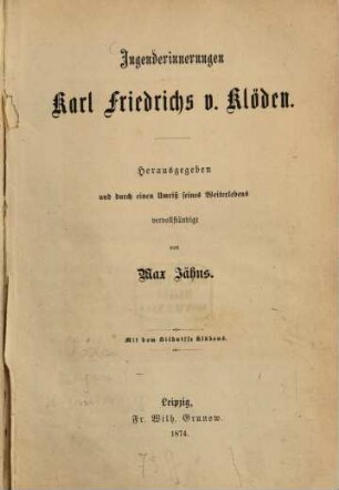 Jugenderinnerungen Karl Friedrichs von Klöden