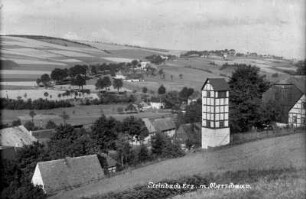 Blick zur Oberschaar : re. Berg-Gut mit Trafo-Haus, Mitte: das Mey-Gut Oberschaar