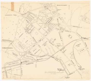 Bebauungsplan Berlin-Reinickendorf: Kartenauszug mit konzeptionellen Einzeichnungen 1:10000