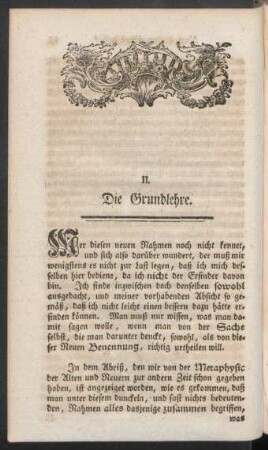 II. Die Grundlehre