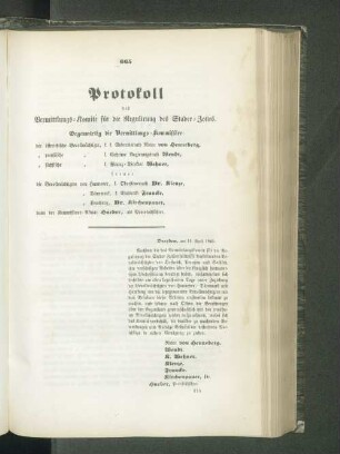 Protokoll des Vermittlungs-Komité für die Regulirung des Stader-Zolles.