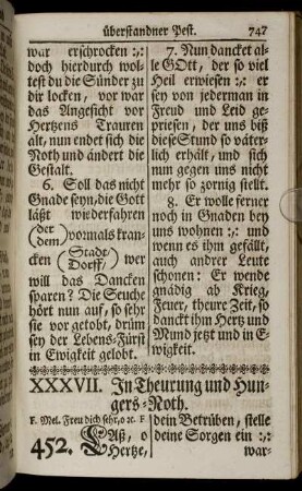 XXXVII. In Theuerung und Hungers-Noth. - XL. Vor das Berg-Werck und dessen Erhaltung.