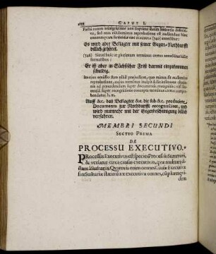 Sectio Prima. De Processu Executivo.