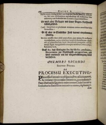 Sectio Prima. De Processu Executivo.