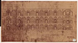 Königliches Residenzschloss Posen, Posen: Längsschnitt Korridor Nordseite 1:100