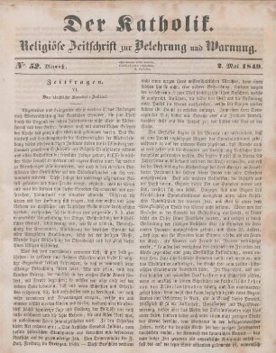205-207 Zeitfragen : VI. Das kirchliche Synodal-Institut