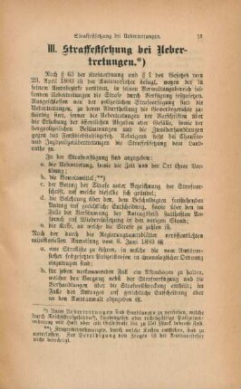 III. Straffestsetzung bei Uebertretungen
