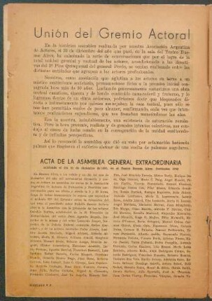Unión del gremio actoral