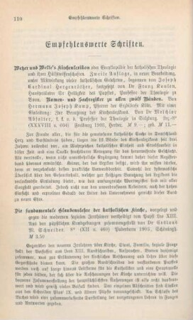 110-119 Empfehlenswerthe Schriften