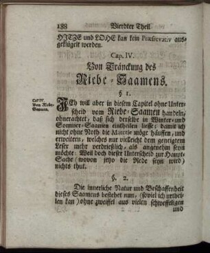 Cap. IV. Von Tränckung des Riebe-Saamens.