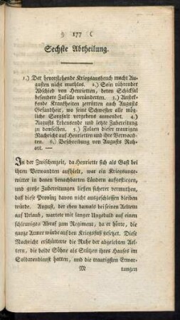 Sechste Abtheilung.