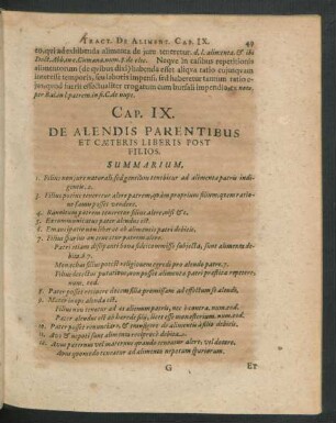 Cap. IX. De Alendis Parentibus Et Caeteris Liberis Post Filios