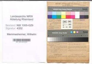 Entnazifizierung Wilhelm Memmesheimer , geb. 08.10.1898 (Bahnsekretaer)