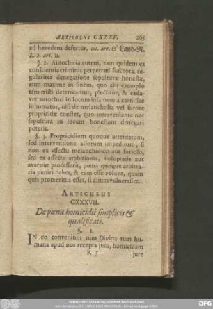 Articulus CXXXVII. De poena homicidii simpicis & qualificati.