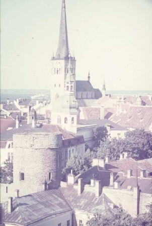 Reisefotos. Küstenstadt. Stadtteilansicht mit Kirche