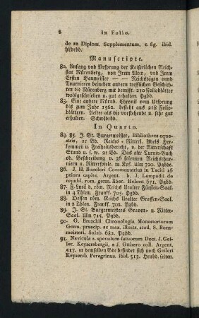 8-22, Manuscripte - Philosophie, Geschichte und schöne Wissenschaften