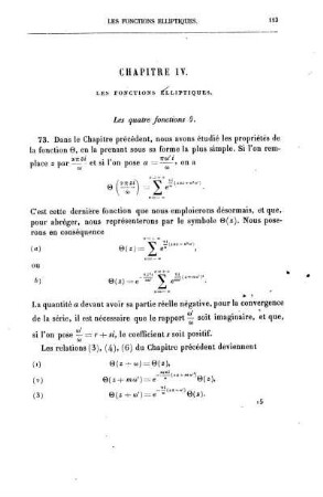 CHAPITRE IV. - Les fonctions elliptiques.