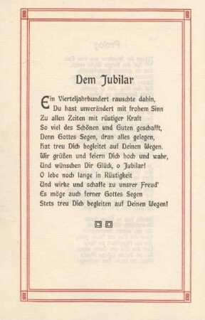 Dem Jubilar