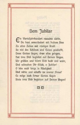 Dem Jubilar