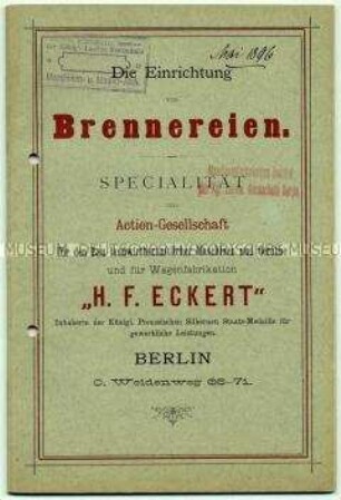 Die Einrichtung von Brennereien