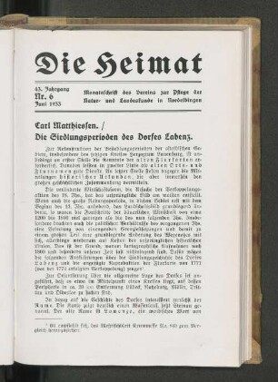 Die Siedlungsperioden des Dorfes Labenz.