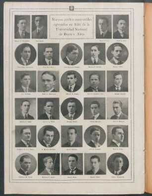 Nuevos peritos mercantiles egresados en 1920, de la Universidad Nacional de Buenos Aires