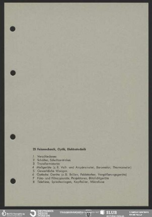 25 Feinmechanik, Optik, Elektrotechnik [Kapiteltrennblatt]