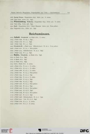Reichsmünzen (Nr. 2093-2384)