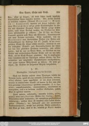 §. 67. Theologischer Lehrbegriff von der Trinität.