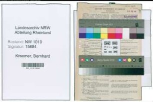 Entnazifizierung Bernhard Kraemer , geb. 16.01.1889 (Verw.Angestellter)
