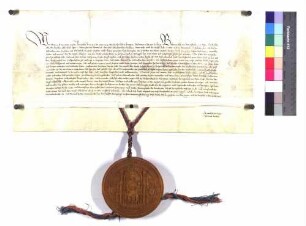 König Sigmund bestätigt dem Ritter Eberhard von Hirschhorn und dessen Familie alle Privilegien sowie auch den Pfandbesitz der Stadtsteuern von Heilbronn und Wimpfen.