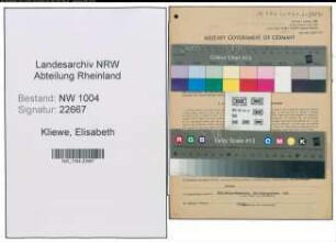 Entnazifizierung Elisabeth Kliewe , geb. 24.12.1900 ()