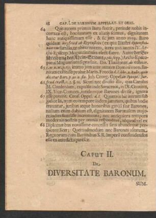 Caput II. De Diversitate Baronum.
