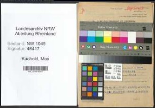 Entnazifizierung Max Kachold , geb. 09.08.1894 (Richtmeister)
