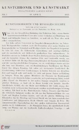 Neue Folge 35 = Jahrgang 59: Kunstgeschichte und Musikgeschichte