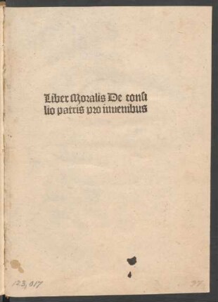 Consilium patris ad iuvenes