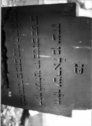 Grabstein 343 (Index: 100094683) Material: Sandstein Zustand: unten weggebrochen mit Textverlust Maße HxBxT: 77x50x11 cm Beschreibung: Stele, eingezogener Rundbogenabschluß: Grabstein 343A