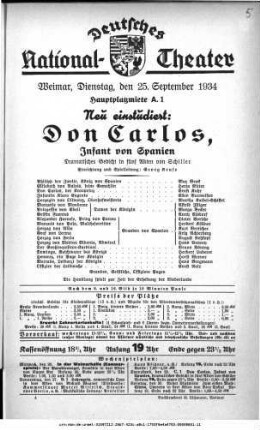 Don Carlos, Infant von Spanien